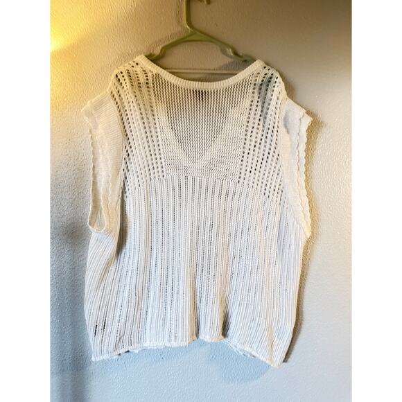 Torrid Women’s Plus Size 4 Ivory Knit Sleeveless Open Weave - Picture 2 of 7